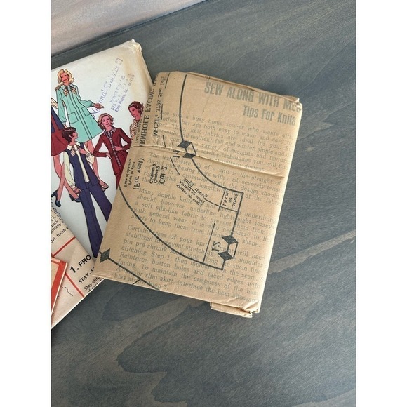 McCalls Vintage Uncut Dress Blouse Scarf Pants Skirt Jacket and Vest Size 14.5 - Picture 7 of 7